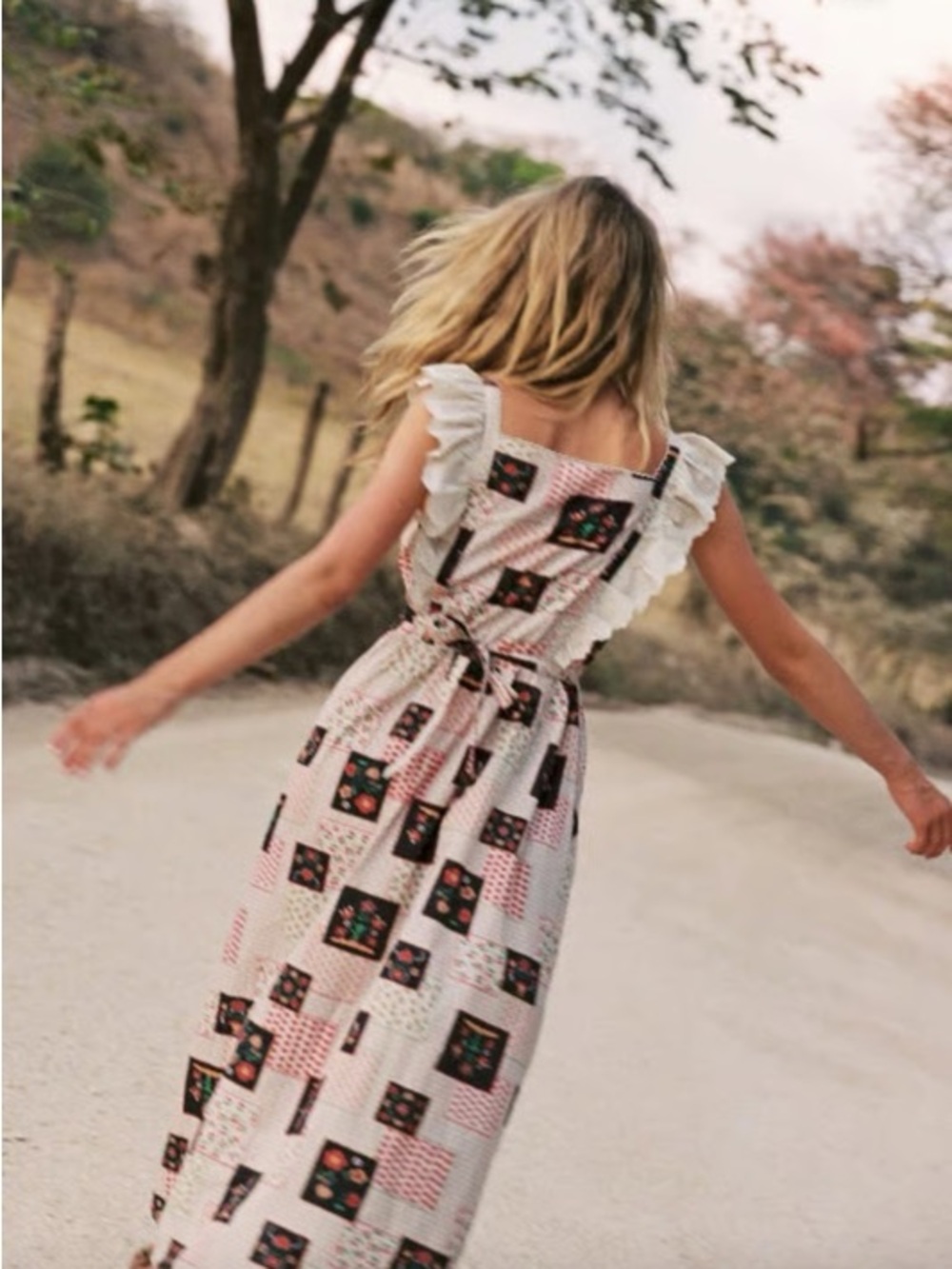 Christy Dawn Paz Midi Dress with Lace + Patchwork Floral Print - Picture 2 of 6